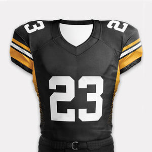 Uniformes de football américain personnalisés en sublimation en gros, haute qualité, couleur unie, coupe ajustée, respirants, séchage rapide, unisexe - Product Image 6