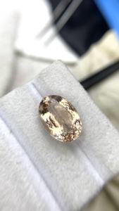 Piedra de Morganita Natural Certificada, Corte Ovalado, con Excelente Color y Brillo, Beryl Natural de 9.14 Quilates, Limpia con Lupa - Product Image 3