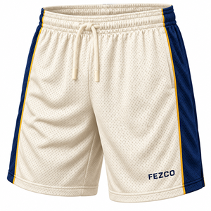 Shorts en maille 100% polyester respirants à séchage rapide avec taille élastique, style streetwear décontracté à bas prix, motif uni pour hommes - Product Image 1