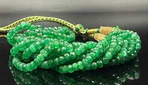 สร้อยคอหยกแซมเบีย 19 นิ้ว ทรงกลมแบบคาโบชอง พลอยสีเขียวธรรมชาติ เครื่องประดับลูกปัดทำมือ สร้อยคอแบบโดดเด่น ของขวัญสั่งทำพิเศษ - Product Image 2