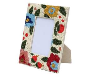 Nouveau style Cadre photo perlé fait main personnalisé pour cadeaux de mariage, cadre photo brodé de perles, exportations Craftera de perles de rocaille - Product Image 1