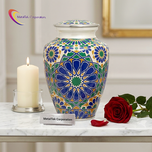 Exclusive New Unique Design Cremation Urn For Ashes Moroccan Casablanca Pattern Modern Funeral Decorative Memorial Urns & <b>Jars</b> - Product Image 2