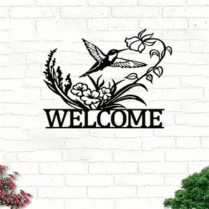 Set di decorazioni da parete in metallo fatte a mano, stile vintage, con colibrì, gufo e farfalla (decorazione per la casa) - Product Image 3