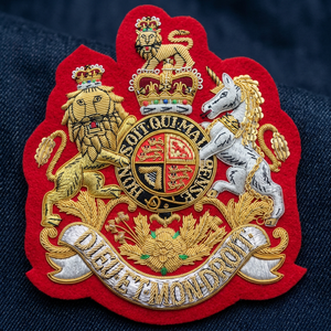 Custom Embroidered Royal Badge Patch <b>Sew</b>-On Fabric Badge For Garment Classical Style - Product Image 1