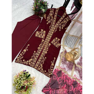 Conjunto de Traje de Diseñador para Mujer con Hermoso Bordado - Product Image 3