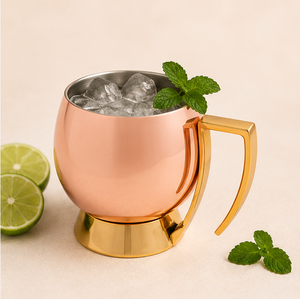 Premium Pure Copper Moscow Mule <b>Mug</b> Cocktail Beer Cup with <b>Gold</b> Handle Designer Barware for Home & Hotel Affordable Price - Product Image 6