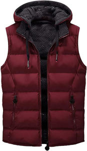 Gilet sans manches en coton pour homme, style streetwear décontracté, avec capuche amovible, pour l'hiver, vente en gros OEM - Product Image 2