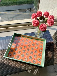 Luxury Durable Eco-Friendly Polished Solid Wooden Handcrafted Rectangle <b>Serving</b> <b>Tray</b> <b>Handles</b> Coffee Table Party Wedding Birthday - Product Image 4