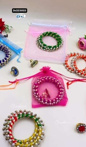 Handcrafted Decorative Bangle <b>Hamper</b> <b>Gift</b> Set with Organza Pouch Traditional <b>Wedding</b> Return <b>Gift</b> Festive Collection - Product Image 3