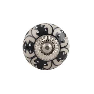 Tiradores de Cerámica Negra Hechos a Mano al por Mayor, Perillas Florales para Cajones, Tiradores para Puertas de Armarios de Cocina, Calidad Premium - Product Image 1