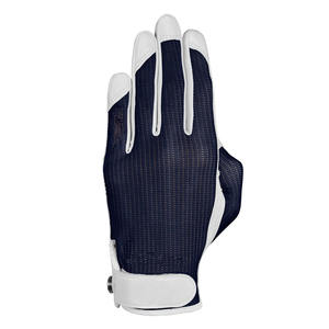 Gant de golf pour femme en cuir Cabretta, paume bleu marine, dos en maille respirant, léger, extensible, adhérence douce, main gauche - Product Image 1