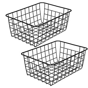 <b>Square</b> Black Metal Storage <b>Basket</b> for Bakeries Catered Events and Household Food & Tobacco Organizer - Product Image 5