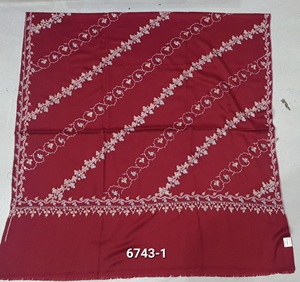 Semi <b>Pashmina</b> hand needle work <b>shawls</b> - Product Image 4
