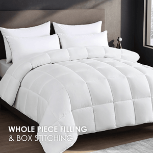 Piumino Trapuntato Oversize a Quadri Bianco di Lusso per Hotel, Piumino Invernale Pesante e Voluminoso per Camere da Letto e Pensioni - Product Image 5