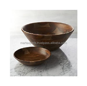 Bol en bois naturel jetable de 7 pouces, fait main, pour fêtes, salades de fruits, collations, cuisine, centre de table - Product Image 4