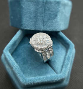 Stunning Men's Fully Iced Out Baguette Cut Hip Hop 925 Sterling Silver Rhodium Plated <b>Custom</b> <b>Ring</b> Anniversary Wedding Engagement - Product Image 2
