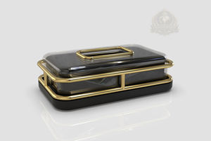 Caja de pañuelos de lujo, soporte de pañuelos dorado, estuche de pañuelos negro y dorado, soporte decorativo de pañuelos metálico para EAU - Product Image 5