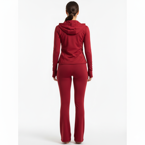 ชุดโยคะสำหรับผู้หญิง เสื้อชั้นในกีฬา กางเกงเลกกิ้งขาบาน เอวสูง ยืดหยุ่น ชุดออกกำลังกาย ชุดฟิตเนส ผ้าสเตรช ไซส์ใหญ่ รับผลิตตามแบบ OEM - Product Image 5