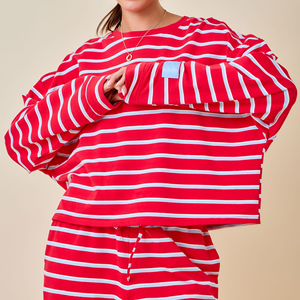Women's Winter Solid Full Sleeve Crew Neck Casual Knitted Cotton <b>2</b> <b>Piece</b> Shorts <b>Set</b> Regular Fit - Product Image 5