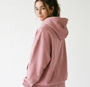Ensemble de survêtement deux pièces pour femme en molleton 100 % polyester, manches longues, coupe ample, broderie effet usé, idéal pour l'hiver - Product Image 5