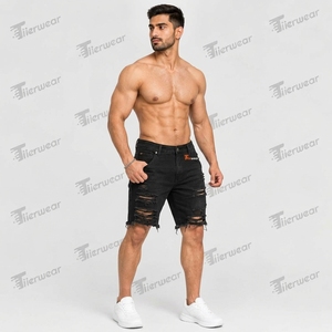 New 2026 Custom High Fashion <b>Men's</b> Vintage Denim Baggy Jean <b>Shorts</b> Loose Straight denim <b>shorts</b> for <b>Men</b> - Product Image 2