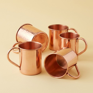 Mugs à Moscow Mule en cuivre massif au design classique avec poignée en laiton martelé, qualité supérieure, pour les fêtes, en promotion - Product Image 3