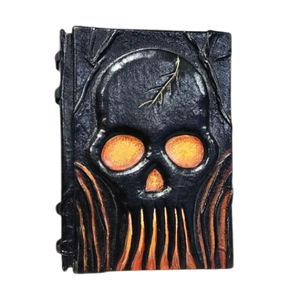 Diario de Cuero con Esqueleto Flameante, Libro de Sombras Gótico en Relieve, Diario de Cuero Hecho a Mano, Cuaderno de Escritura Vintage, Regalo - Product Image 1
