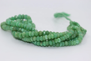 Cuentas Rondelle facetadas de crisoprasa natural 5-10mm 18 pulgadas hebra para la fabricación de joyas - Product Image 2
