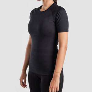 T-shirt de compression grande taille avec broderie de logo personnalisé, motif plumes, coupe ajustée, basique, pour loisirs, gym, entraînement sportif, musculation - Product Image 4