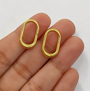 Gold Plated Brass Carabiner 20x12 MM Clasp <b>Snap</b> <b>Hook</b> Connector for Making DIY Jewelry - Product Image 5