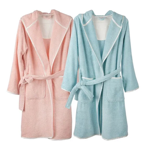 Etichetta personalizzata <span class=keywords><strong>accappatoio</strong></span> in cotone organico Super assorbente d'acqua all'ingrosso nuovo Design accappatoi con cappuccio da donna in spugna Ultra morbida di cotone - Product Image 2