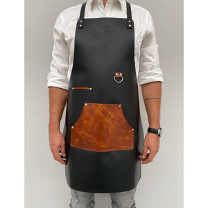 Tablier unisexe en cuir véritable marron avec poche, imperméable, respirant, séchage rapide, tenue de travail professionnelle, uniforme d'atelier, durable, artisanal - Product Image 6