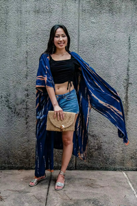 2026 Handmade Tie Dye Mid-Length Rayon Eco-Friendly Natural <b>Beach</b> Cover-Up <b>Kimono</b> Summer Vacation Free Size Sexy for Women - Product Image 5