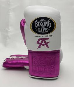 Guantes de Boxeo de Piel Auténtica de Alta Calidad, Último Modelo, Blancos y Morados, Sin Boxeo No Hay Vida, Equipo de Combate - Product Image 6