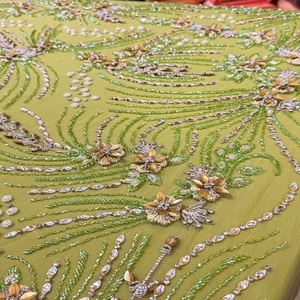 ผ้าลูกไม้ปักลายประดับเลื่อมสำหรับชุดแต่งงาน ชุดราตรี ชุดออกงาน และเสื้อผ้าดีไซเนอร์ - Product Image 1