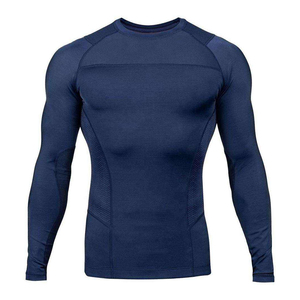 เสื้อซับในกีฬาแขนยาว OEM สำหรับฝึกซ้อม ชุดรัดกล้ามเนื้อ ผลิตตามสั่ง อุปกรณ์ศิลปะการต่อสู้ BJJ MMA Rash Guards - Product Image 1