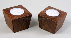 Ensemble de trois bougeoirs en métal et en bois de style INS de luxe faits à la main pour la décoration de Noël, de mariage et d'intérieur - Product Image 6