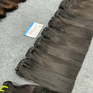 Extensions de cheveux lisses de luxe tissées à la machine, finition soignée, pointes épaisses, double tirage - Product Image 4