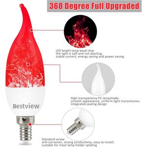 Lampadine LED con Effetto Fiamma, Luce Tremolante Intelligente, 3 Modalità, Base E12 per Decorazioni di Halloween - Product Image 2