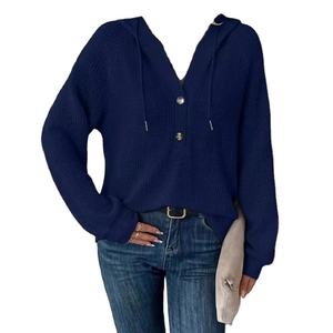 Chic femmes à manches longues à capuche pull haut ample décontracté bureau dame sweat brodé imprimé éponge à la mode bureau - Product Image 3