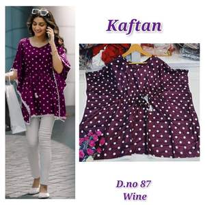 DESIGNER KAFTAN PURE SATIN COSTADO COMPLETO DEPORTE DE FIESTA VINO - Product Image 1