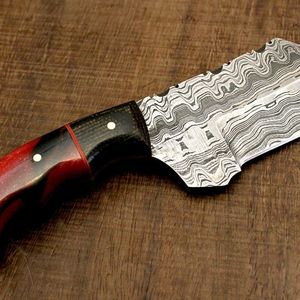 Cuchillo de Cocina Mini Cleaver de Acero de Damasco Hecho a Mano con Mango Ergonómico de Resina y Madera - Product Image 2