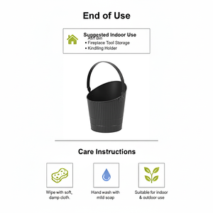 Seau à cendres pour foyer Headway, capacité 6 L (1,5 gal), métal, 9 L x 9 W x 10,5 H, noir - Product Image 5