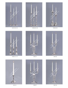 Ensemble de porte-bougies coniques en argent, artisanat moderne en métal fait main, décoration pour Noël et Pâques, prix de gros d'usine - Product Image 6