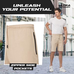 Shorts de survêtement décontractés pour hommes, style urbain, en polyester/coton, avec broderie de logo personnalisée, vintage, respirants et écologiques – Meilleures ventes - Product Image 3
