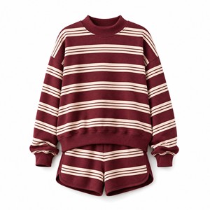 ชุดเสื้อสเวตเตอร์คอเต่าลายทางสำหรับผู้หญิง รุ่นลำลองสองชิ้น TS-STR-006 - Product Image 1