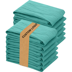 Serviette de cuisine 100% coton tissé, certifiée GOTS, écologique, réutilisable, lavable, séchage rapide, vente en gros - Product Image 3