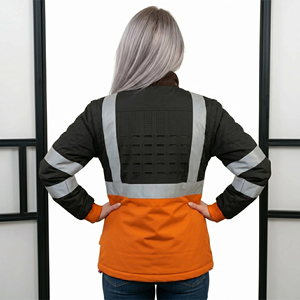 Women High Visibility Reflective Work Jacket Orange Black 100% Polyester <b>Safety</b> Uniform Winter Wear Jackets Women's - Product Image 6