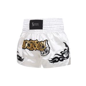 กางเกงขาสั้นผ้าคอตตอนโพลีเอสเตอร์สำหรับผู้ชายกางเกงกีฬามวยไทยขาสั้นออกแบบโลโก้ได้ตามต้องการ - Product Image 3