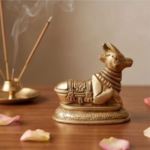 Figurine Nandi en laiton plaqué or, sculpture animale, décoration d'intérieur, artisanat de moulage, pièce d'art 3D - Product Image 6
